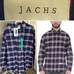 Jachs Men's Brawny Flannel Navy/Red/White Size XLT NWT